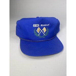 Vintage GTE Mobilnet Golf Tournament Blue Trucker Strapback Hat Embroidered Cap